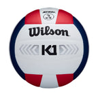 Wilson K1 Silver Indoor Game Volleyball - Official Size, Red/White/Navy