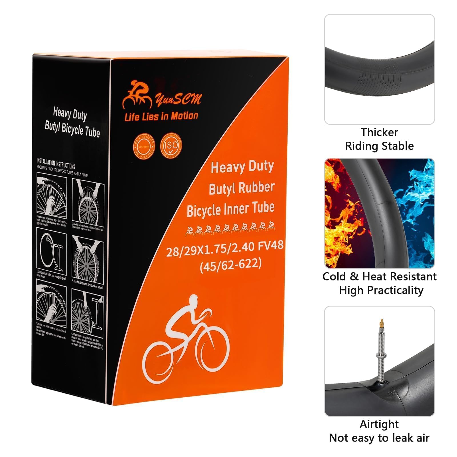 2 Pack 29'' Bike Tubes 29X2.125/2.2/2.3/2.35/2.40 Fv48 Presta Valve 29'' Tubes Compatible With 29 X 2.125 29 X 2.20 29 X 2.25 29