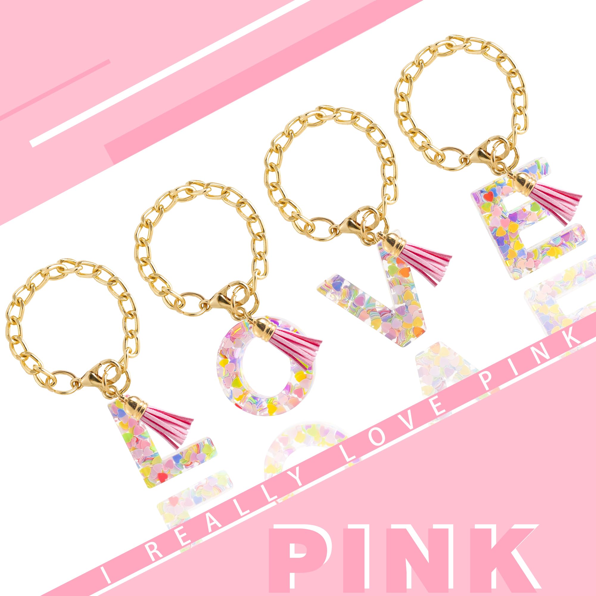 Letter Charm Accessories for Stanley Cup 1 PCS Cute Initial Keychain Handle Charm for Stanley Tumbler for Women Pink Letter S