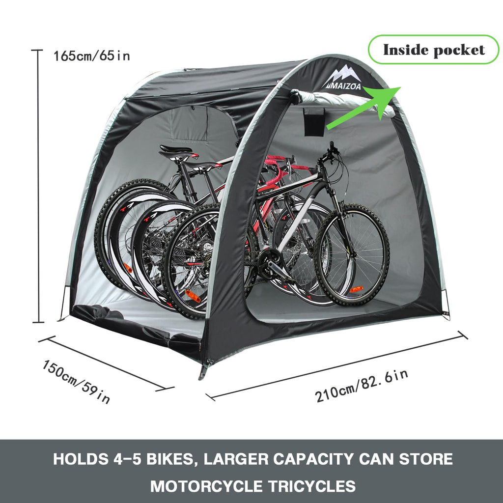 Maizoa Outdoor Bike Covers Storage Shed Tent,210D Oxford Thick Waterproof Fabric,Outdoor Aluminum Alloy Bracket Bicycle Storage