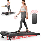 Therun Walking Pad Treadmill With 6% Auto Incline, 2.5 Hp Under Desk Treadmill For Home Office With Remote Control, 300 Lbs Weig