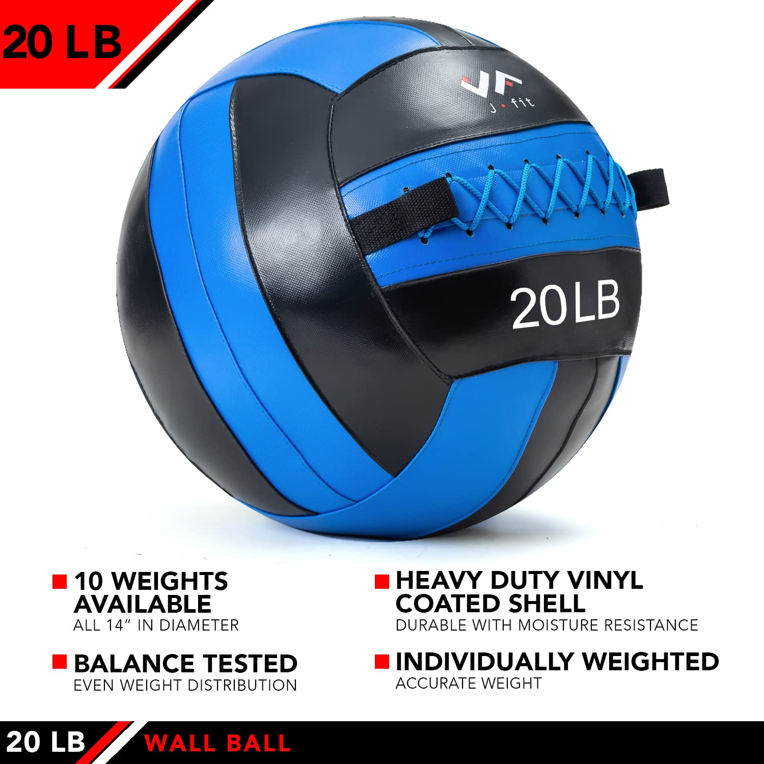 Jfit Wall Ball, 20 Lb, Blueblack