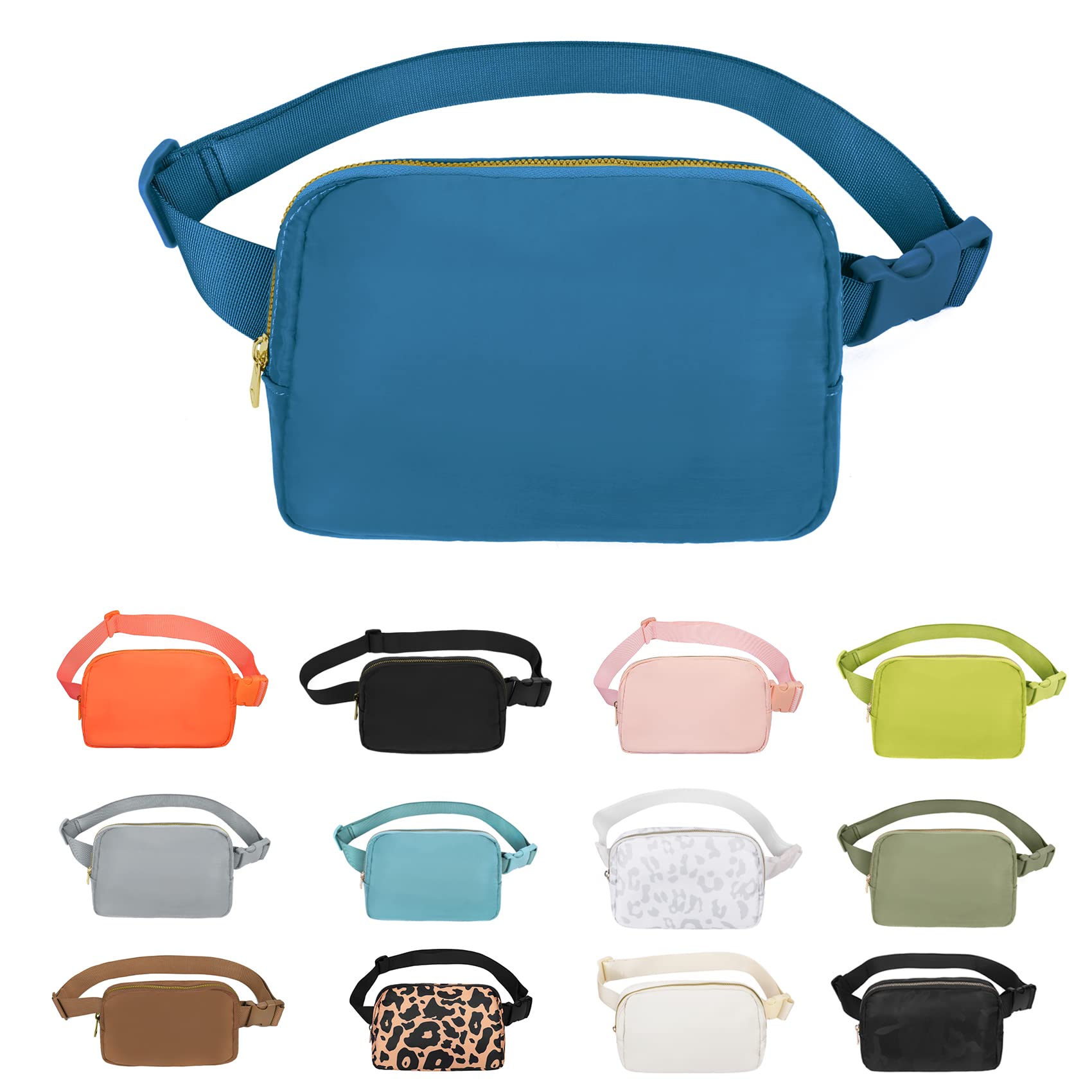 Vorolo Fanny Pack Christmas Gift For Women And Men Crossbody Bag Belt Bag Bum Bag With Adjustable Strap For Sports Blue