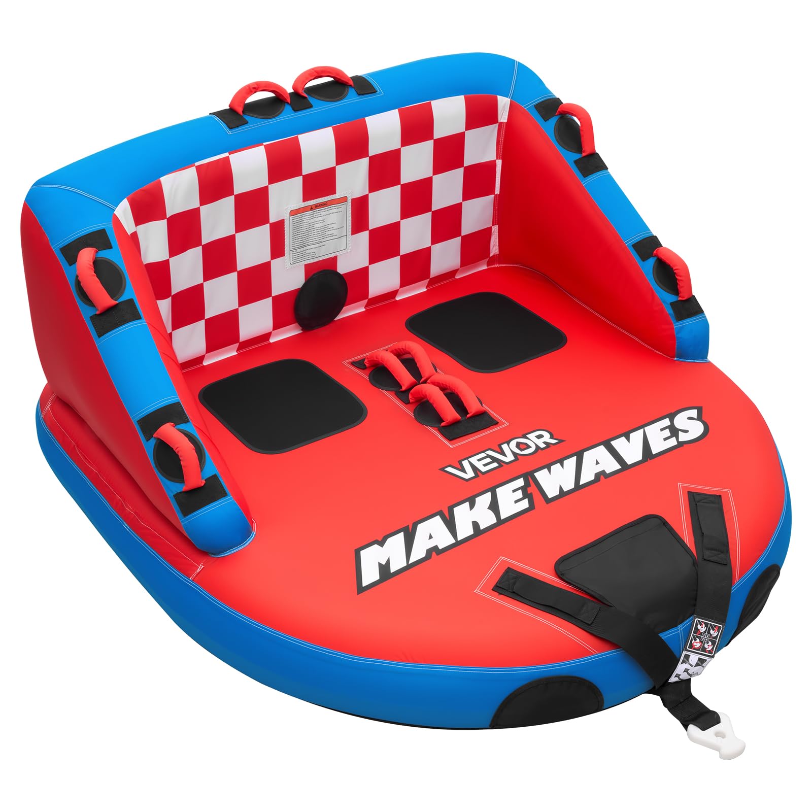 VEVOR Towable Tubes for Boating, 2-Rider Inflatable Towable Tube for Boat to Pull, 340 lbs Capacity Water Sports Boating Tubes -