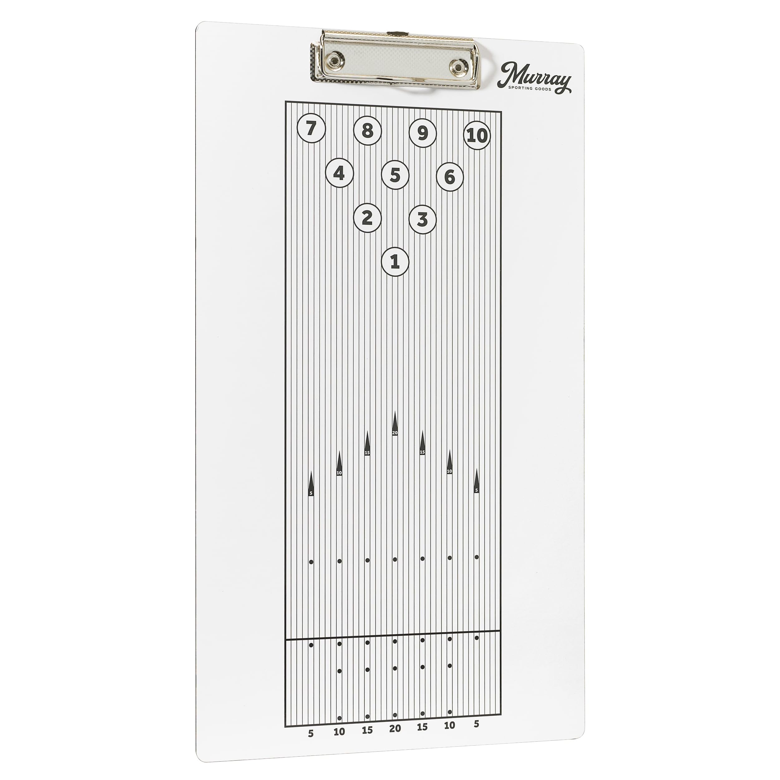 Murray Sporting Goods Dry Erase Coaches Clipboard | Double-Sided Dry Erase White Board (Bowling)