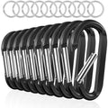 sprookber 3 Carabiner Clip Keychain, D Ring Caribeaner Clip, Key Clip Caribeener, Spring Snap Hook for Bag/Buckle, Set of 10 (Bl
