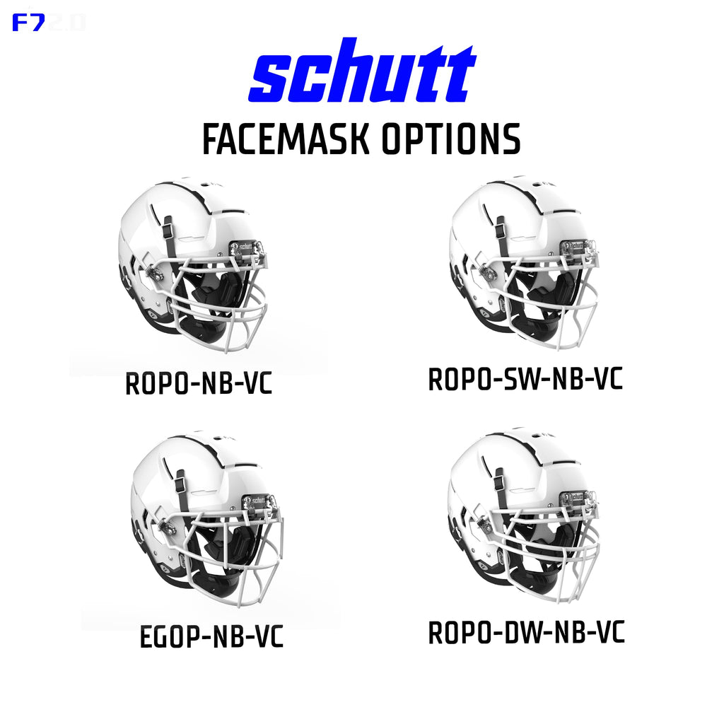Schutt F7 VTD Collegiate Football Helmet, ROPO NB VC Facemask Attached, Large, Black