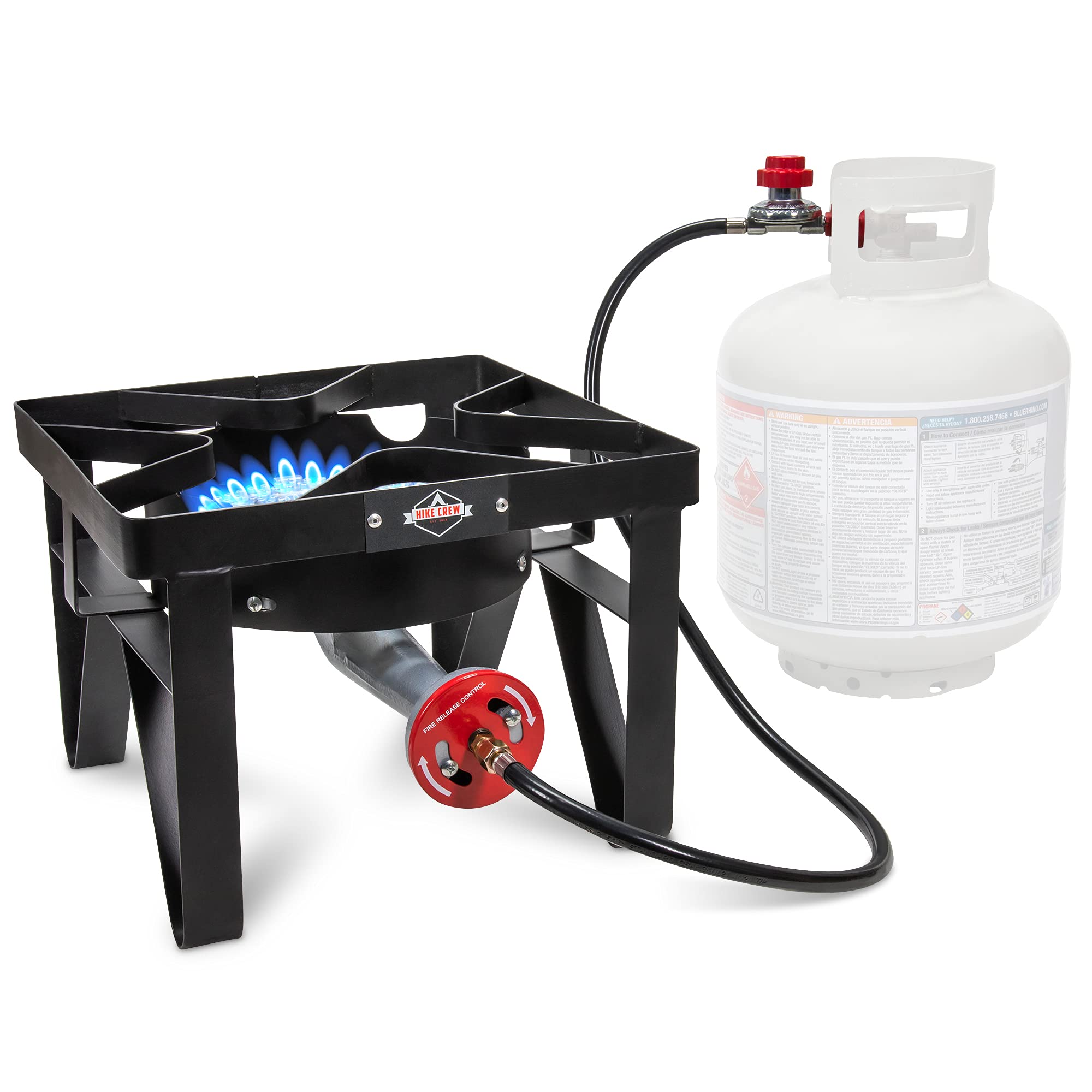 Hike Crew Cast Iron Single-Burner Outdoor Gas Stove  220,000 Btu Portable Propane-Powered Cooktop  With Blue Flame Air Control P