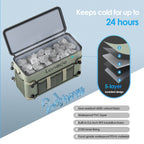 Lanedo 34-Can Multi-Functional Collapsible Soft-Sided Cooler - Leak-Proof Beach Cooler, Portable Ice Chest, And Travel, Food Sho