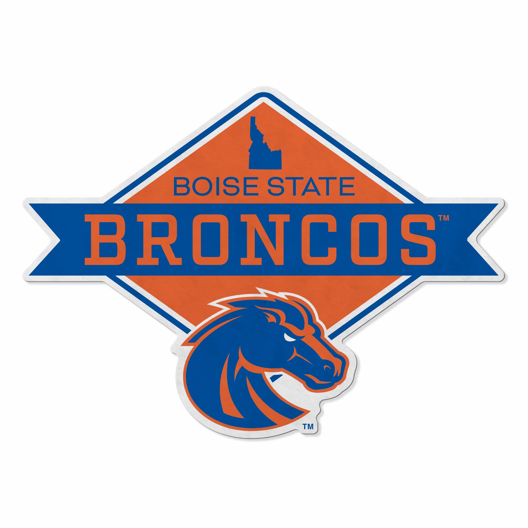 Rico Industries Ncaa Boise State Broncos Diamond Shape Cut Pennant - Home And Living Room D  Cor - Soft Felt Ez To Hang