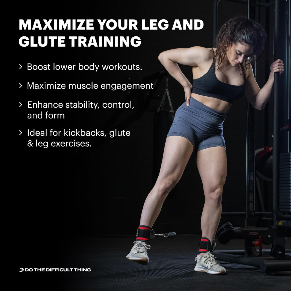 Dmoose Ankle Strap For Cable Machine And Resistance Bands - Gym & Workout Kickback Ankle Cuffs - Ideal Ankle Bands For Working O