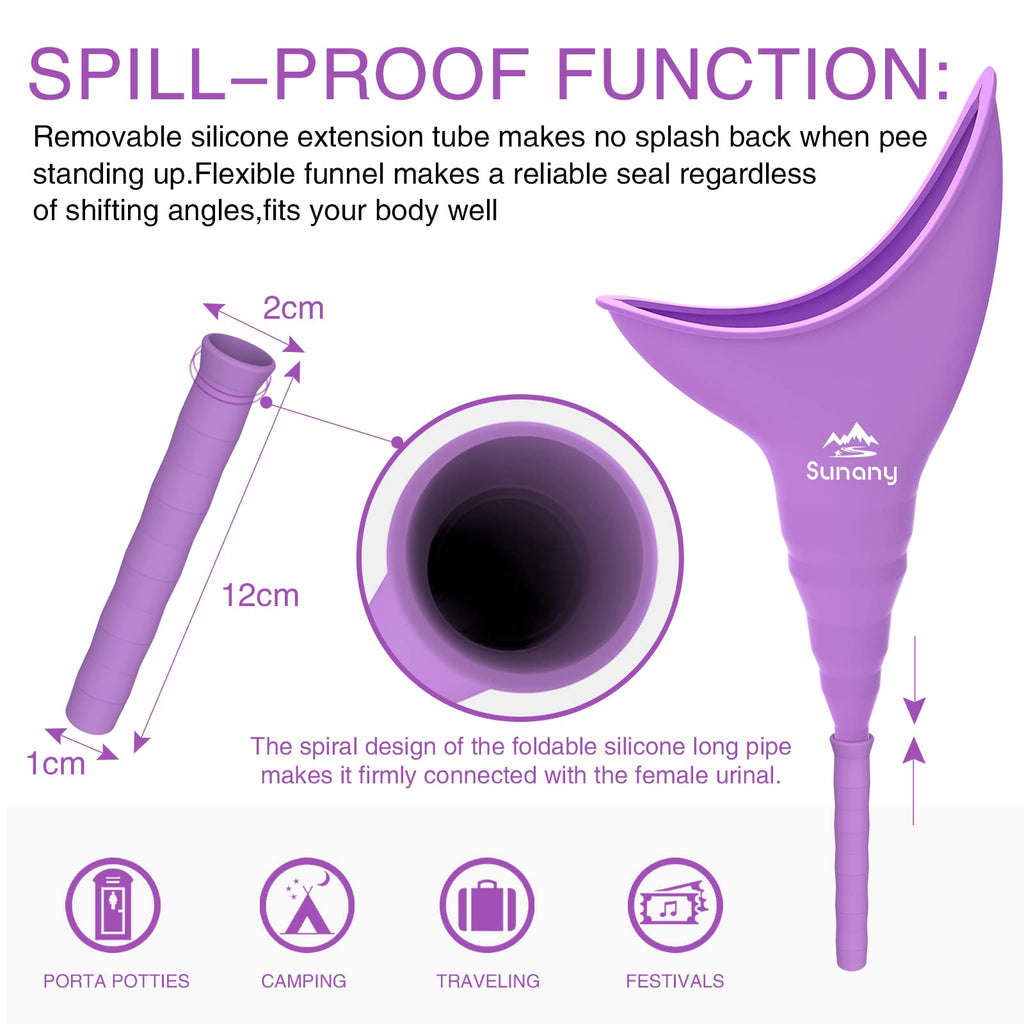 Female Urination Device,Reusable Silicone Female Urinal Foolproof Women Pee Funnel Allows Women To Pee Standing Up,Women'S Urina