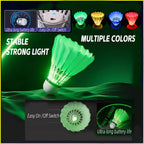 Zhenan Led Badminton Shuttlecocks Dark Night Glow Birdies Lighting For Outdoor & Indoor Sports Activities (Feather_6Pcs)