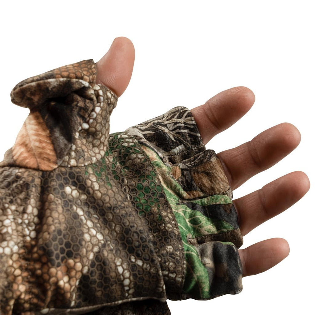 Scentlok Fleece Winter Camo Pop Top Camo Hunting Gloves (Realtree Edge, Medium)