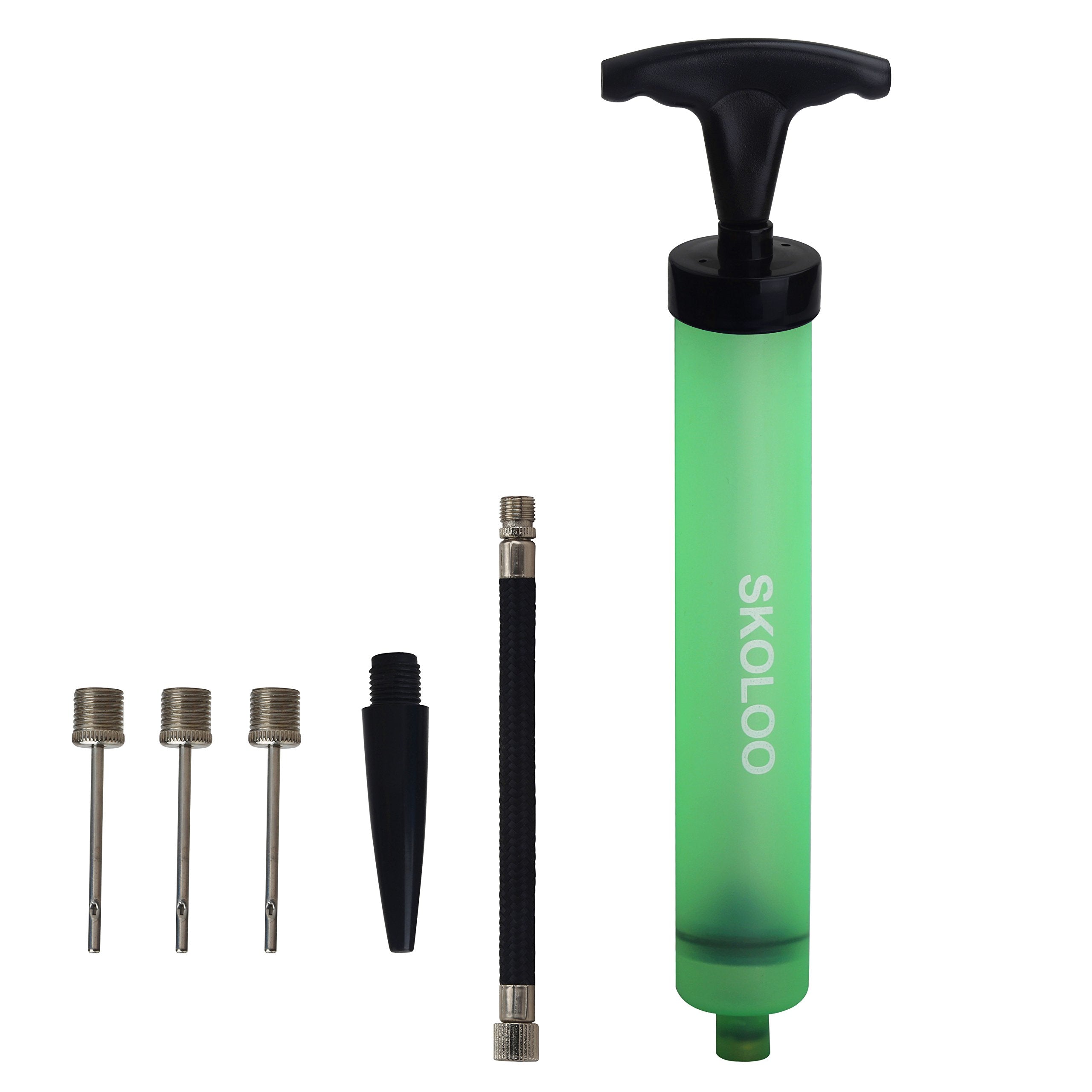 SKOLOO 10 Portable Hand Air Ball Pump Inflator Kit with Needle, Nozzle, Extension Hose for Soccer Basketball Football Volleyball
