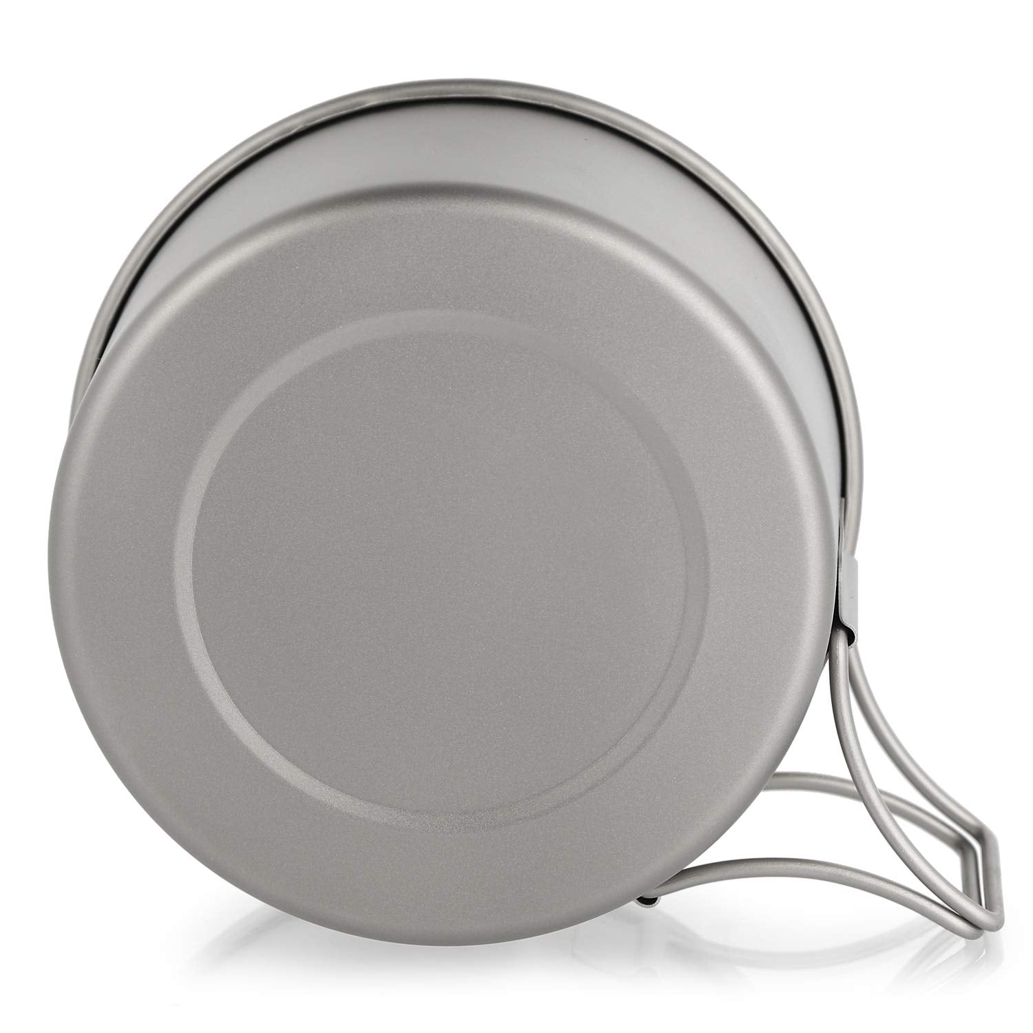 Lixada Titanium Bowl With Folding Handles Dinner Food Container For Outdoor Camping Hiking Backpacking