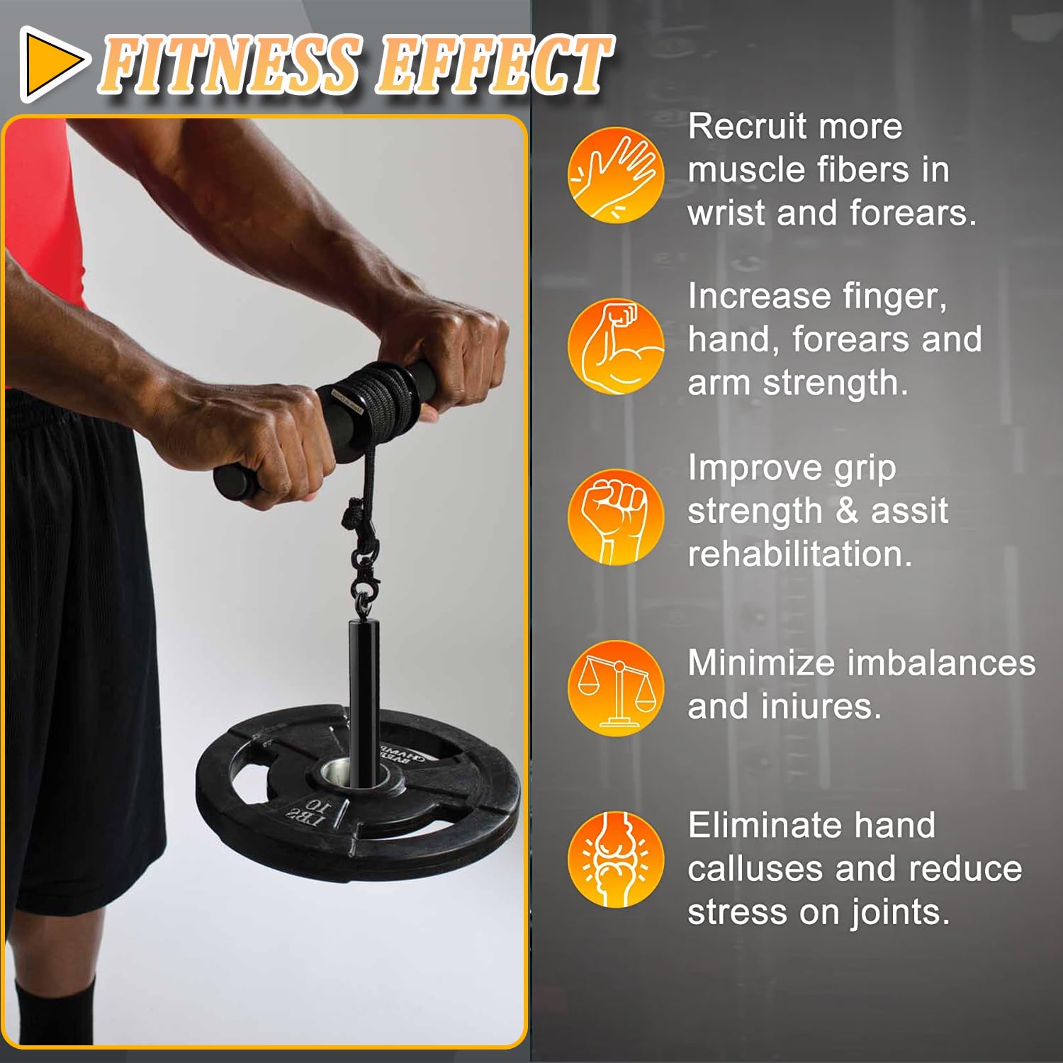 Forearm Blaster Roller Anti-Slip Handle Forearm Wrist Exerciser Trainer Strength Equipment Home Gym Must For Exercising Fitness