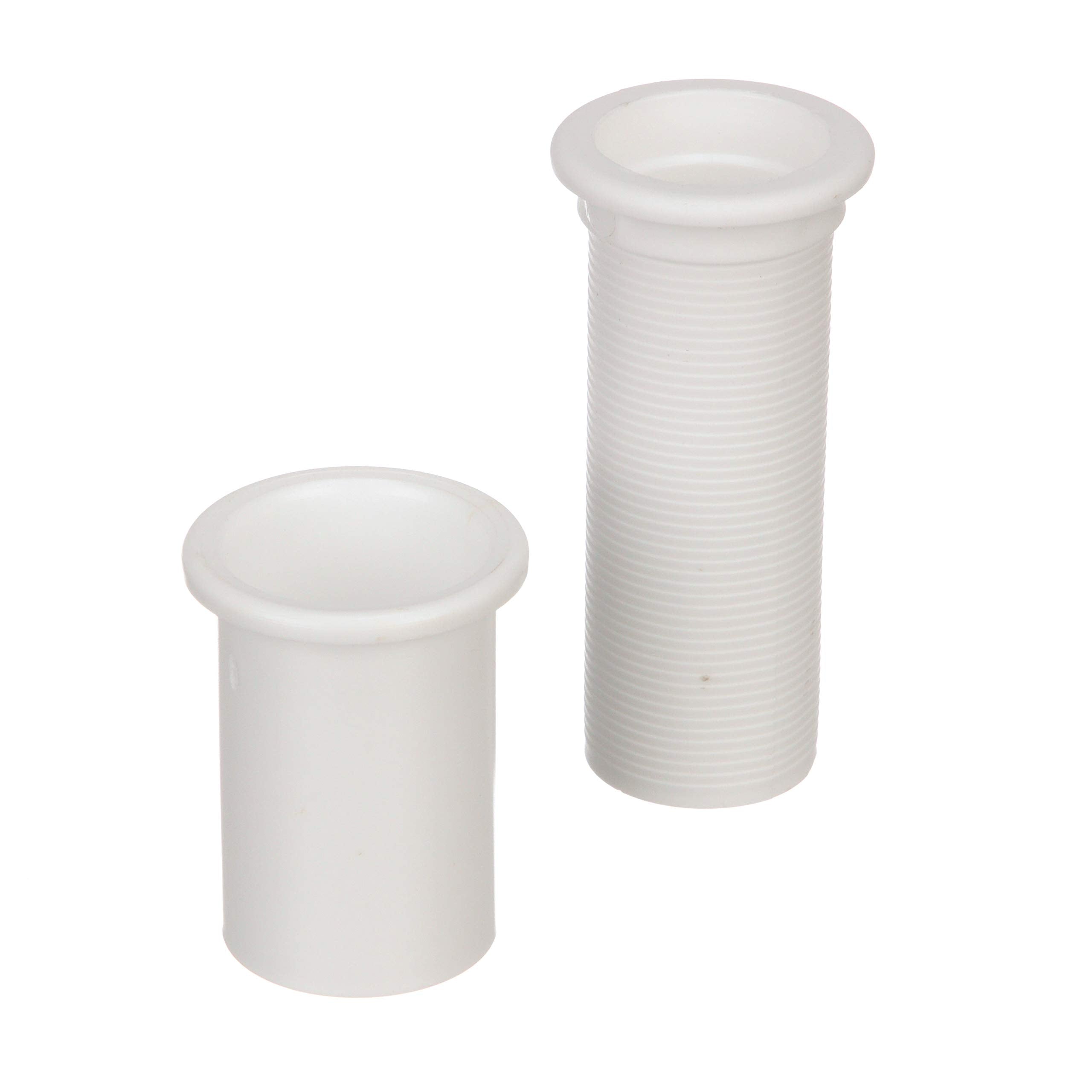 Seachoice Adjustable Splashwell Drain Tube, Fits 1-1/4 In. Opening, White Plastic