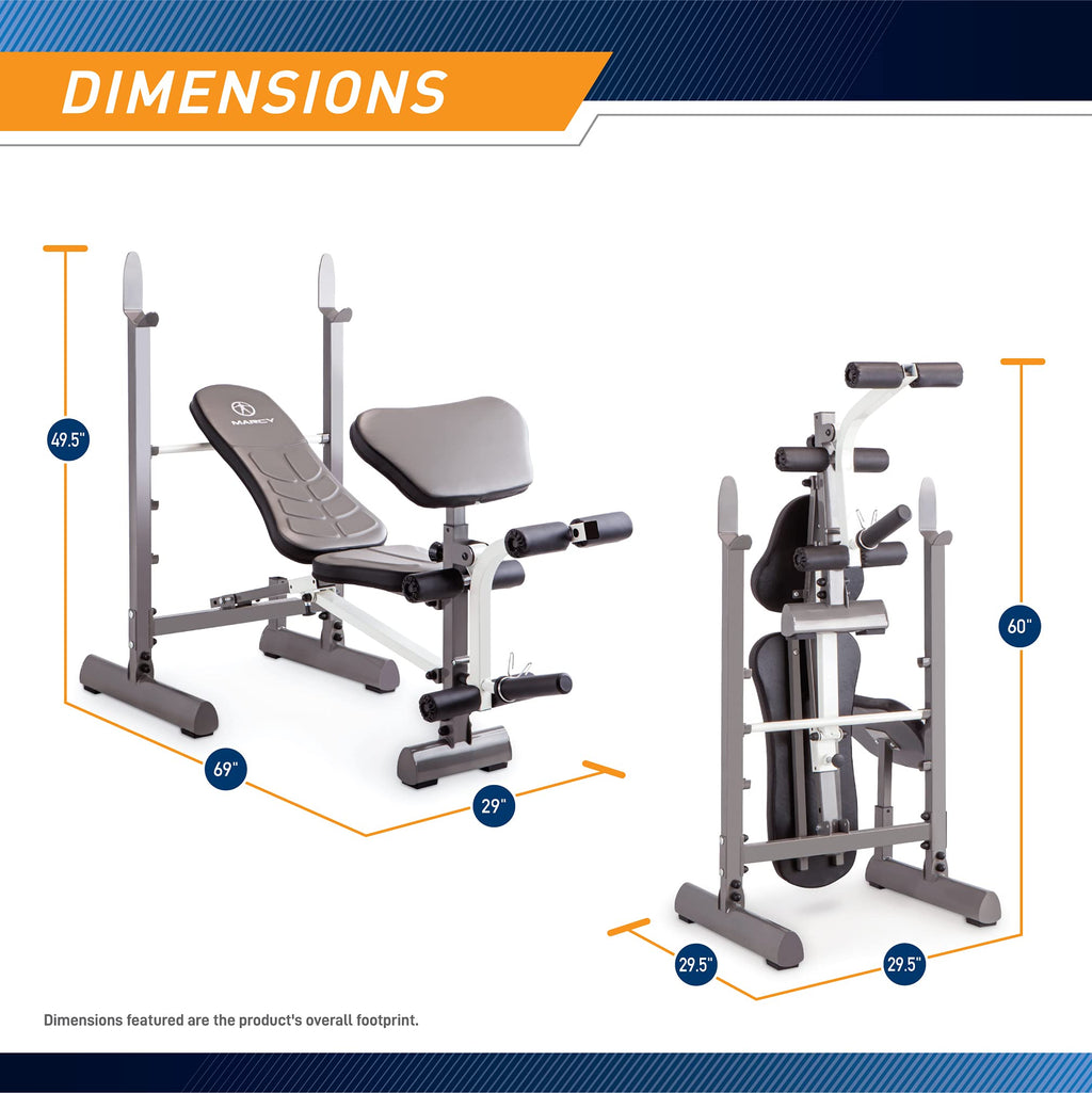 Marcy Folding Standard Weight Bench - Easy Storage MWB-20100, Incline