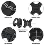 APEXUP 10lbs Weighted Vest Men Women, Weight Vest for Women Workout Equipment for Strength Training Running (Black)