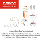 Zebco 606 Salt Fisher Spincast Reel and Fishing Rod Combo, 7-Foot 2-Piece Telescopic Rod, Med-Heavy Power, Mod-Fast Action, Size