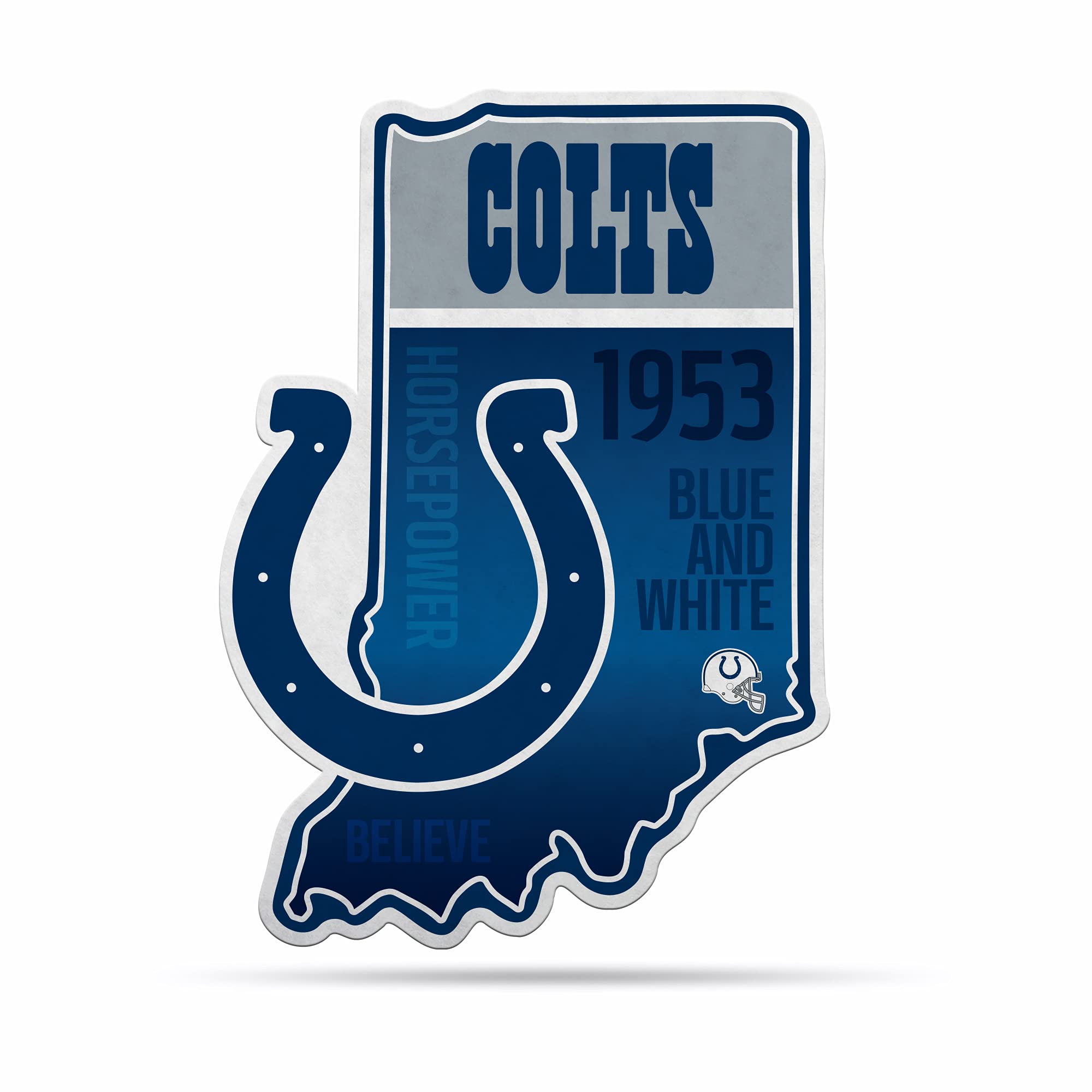 Rico Industries Nfl Football Indianapolis Colts State Shape Shape Cut Pennant - Home And Living Room D  Cor - Soft Felt Ez To Ha
