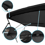 Savvycraft 4 Bow Bimini Replacement Top Canvas Cover4 Bow 96'' L 54''-60'' W Black Color