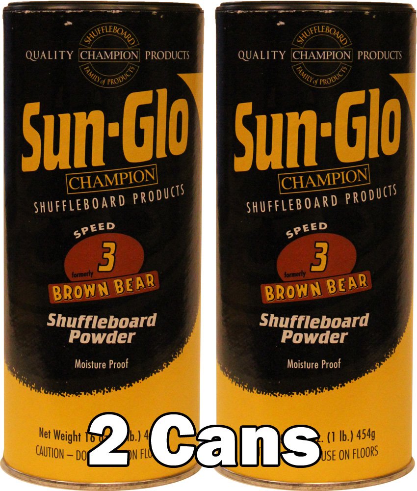 Sun-Glo Speed 3 (Brown Bear Wax) Shuffleboard Table Powder, 16 Oz. Can