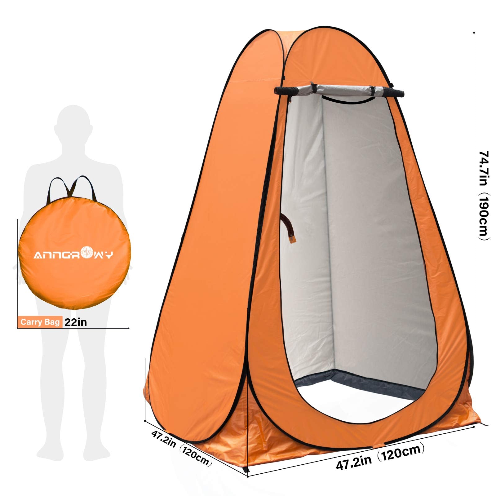 Anngrowy Pop Up Privacy Tent Shower Tent Portable Outdoor Camping Bathroom Toilet Tent Changing Dressing Room Privacy Shelters R