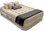 King Koil Luxury Queen Size Air Mattress With Built-In Pump, Plush Top, Home Camping Guests Inflatable Airbed, Double High Blow
