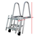 Extreme Max 3005.5284 Heavy-Duty Aluminum Pontoon & Dock Ladder with 15.75 Wide Fold-Up Steps - 3-Step, 300 lbs. Weight Capacity