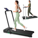 UREVO Strol 2E Smart 2-in-1 Folding Treadmill, Compact Walking Pad with Safety Handle, Plug and Play, Dual LED Display, Workout