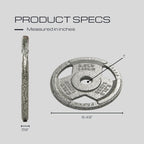 Hulkfit 1-Inch Iron Plate For Strength Training, Weightlifting And Crossfit, Single (2.5 Pounds), Silver