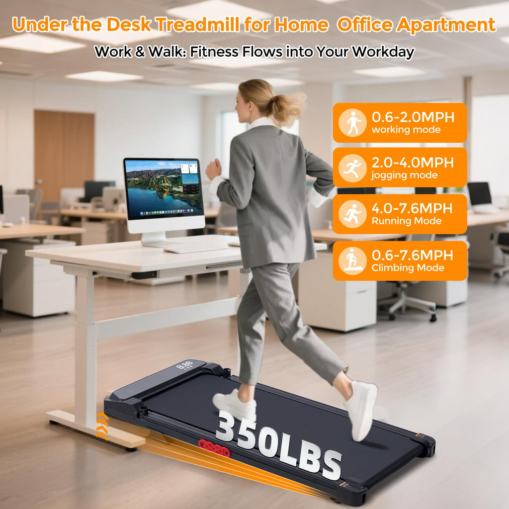 Folding Foldable Walking Pad Treadmill with Handle Bar and Incline, 3.0HP Portable Electric Treadmills with Handles for Home Sma