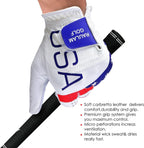 Raulam International Usa Flag Golf Gloves With Perfect Grip For Men And Women Golf Glove American Flag Left Hand Golf Glove Men