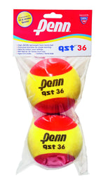 Penn Qst 36 Tennis Balls - Youth Foam Red Tennis Balls For Beginners - 2 Ball Polybag