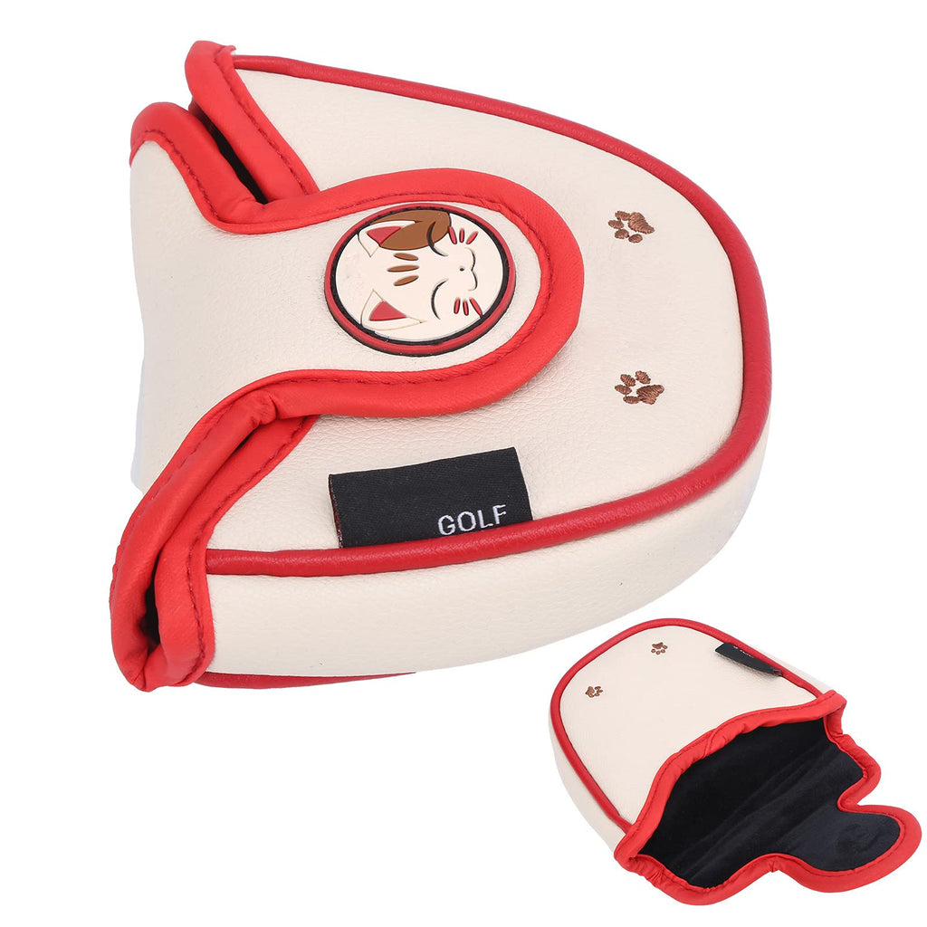 Keenso Golf Center Shaft Putter Cover, Lucky Cat Waterproof Golf Mallet Head Cover Club Center Putter Headcover Guard Protector