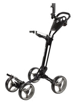 Qwik-Fold 4 Wheel Folding Push Pull Golf Cart - Foot Brake - One Second To Open & Close! (Black/Charcoal)