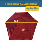Sport-Brella Versa-Brella SPF 50+ Adjustable Umbrella with Universal Clamp, XL, Firebrick Red
