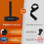 Profitness Weight Lifting Straps - 10 Long Wrist Straps For Weightlifting - Padded Neoprene Lifting Straps Gym With Non Slip Sil