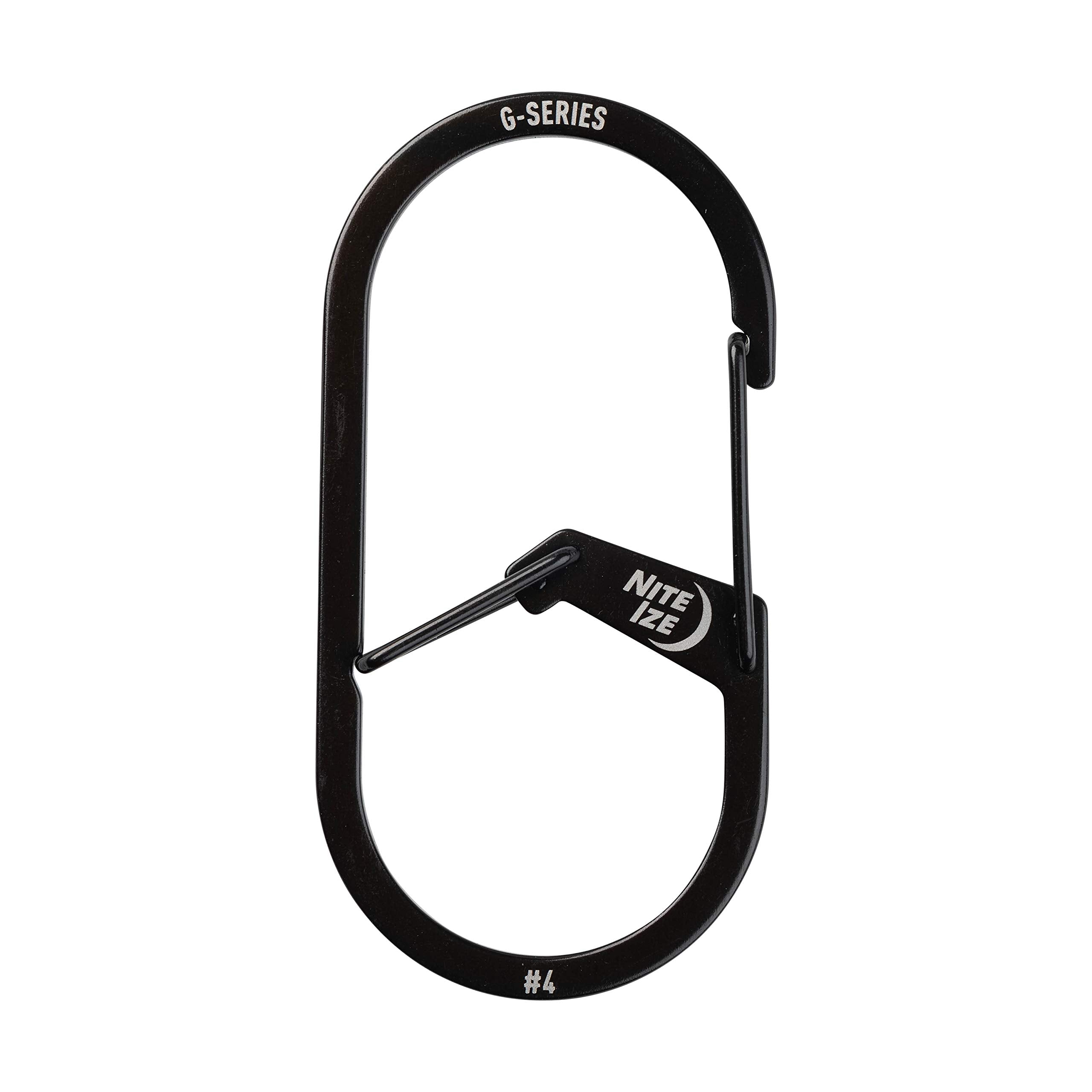 Nite Ize Gs4-01-R6 G-Series Dual Chamber Carabiner, Size #4 1-Pack, Black
