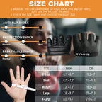 Rymnt Workout Gloves,Short Micro Weight Lifting Gloves Grip Pads With Full Palm Protection & Extra Grip For Men Women Weightlift