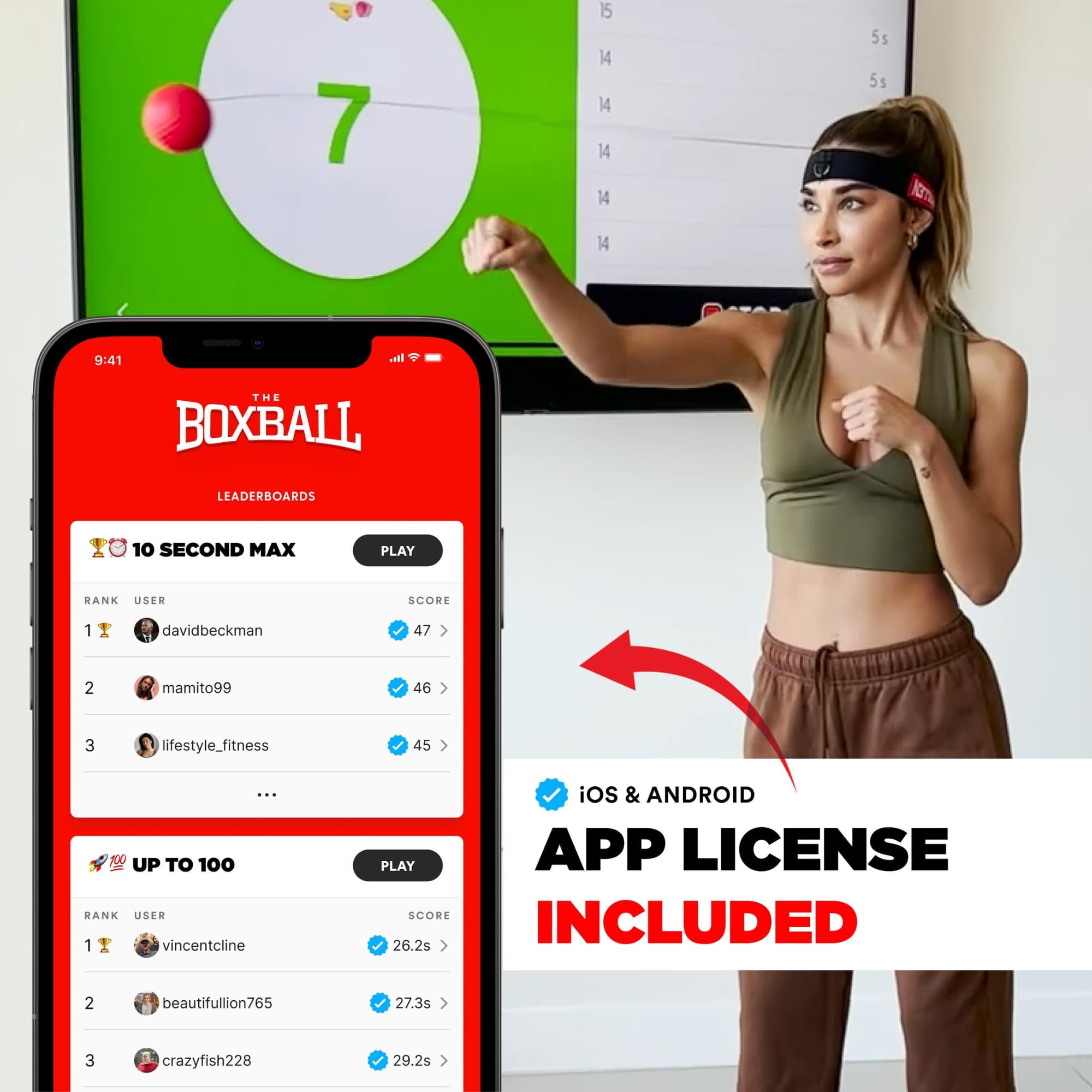 Boxbollen Original With App, Used By Celebrities - Mma Gear Boxing Ball - Boxing Reflex Ball With Adjustable Strap - Interactive
