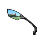 Meachow New Scratch Resistant Glass Lens,Handlebar Bike Mirror, Rotatable Safe Rearview Mirror, Bicycle Mirror, (Silver Left Sid