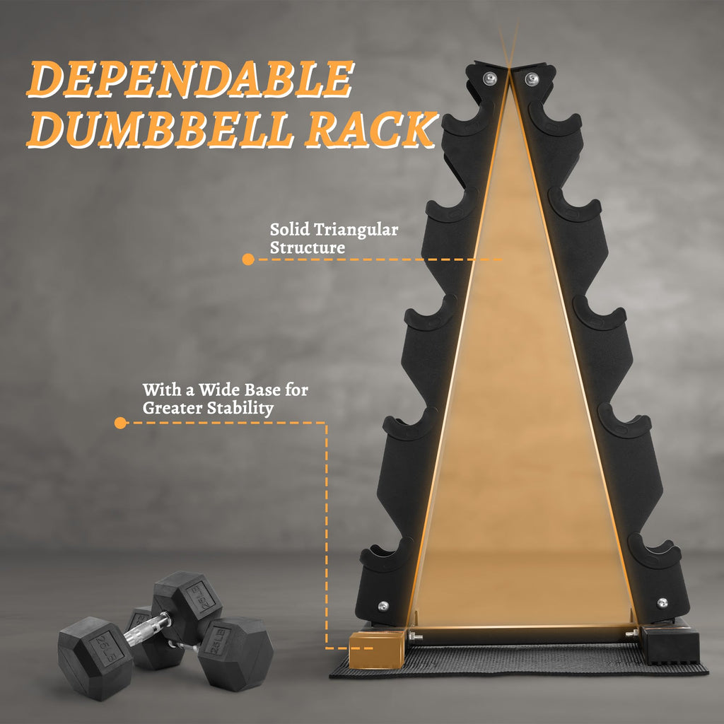 BalanceFrom Dumbbell Set with Rack, Rubber Coated Hex Dumbbell Weights in 200 lbs, 5, 10, 15, 20, 25, 30lbs Pair, Black
