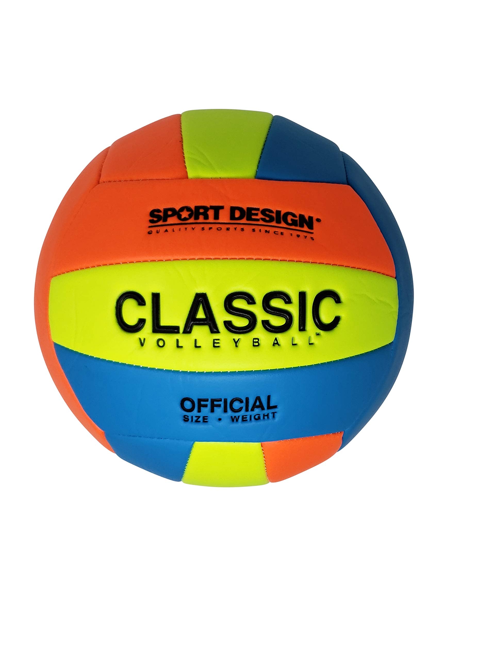 Faittd Beach Toys By Green Room Sport Design Classic Volleyball (Deflated), Assorted Neon Colorsf