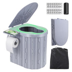Sckee Camping Toilet, Portable Toilet For Adults, Portable Travel Folding Toilet With Lid And Paper Holder, Compact Potty For Ca