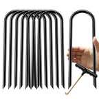 Trampoline Stakes High Wind 12 Inch, Heavy Duty Trampoline Anchors 8Pcs With T-Hook, U Shape Galvanized Steel Wind Stakes For Tr