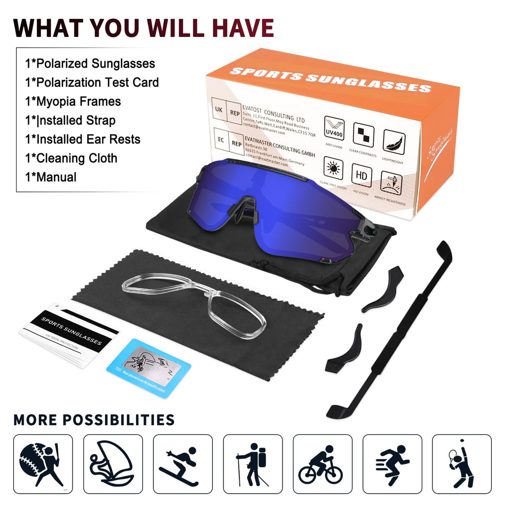 Polarized Sports Sunglasses For Men Women,Running Fishing Baseball Sunglasses,Cycling Mtb Bike Glasses Uv400