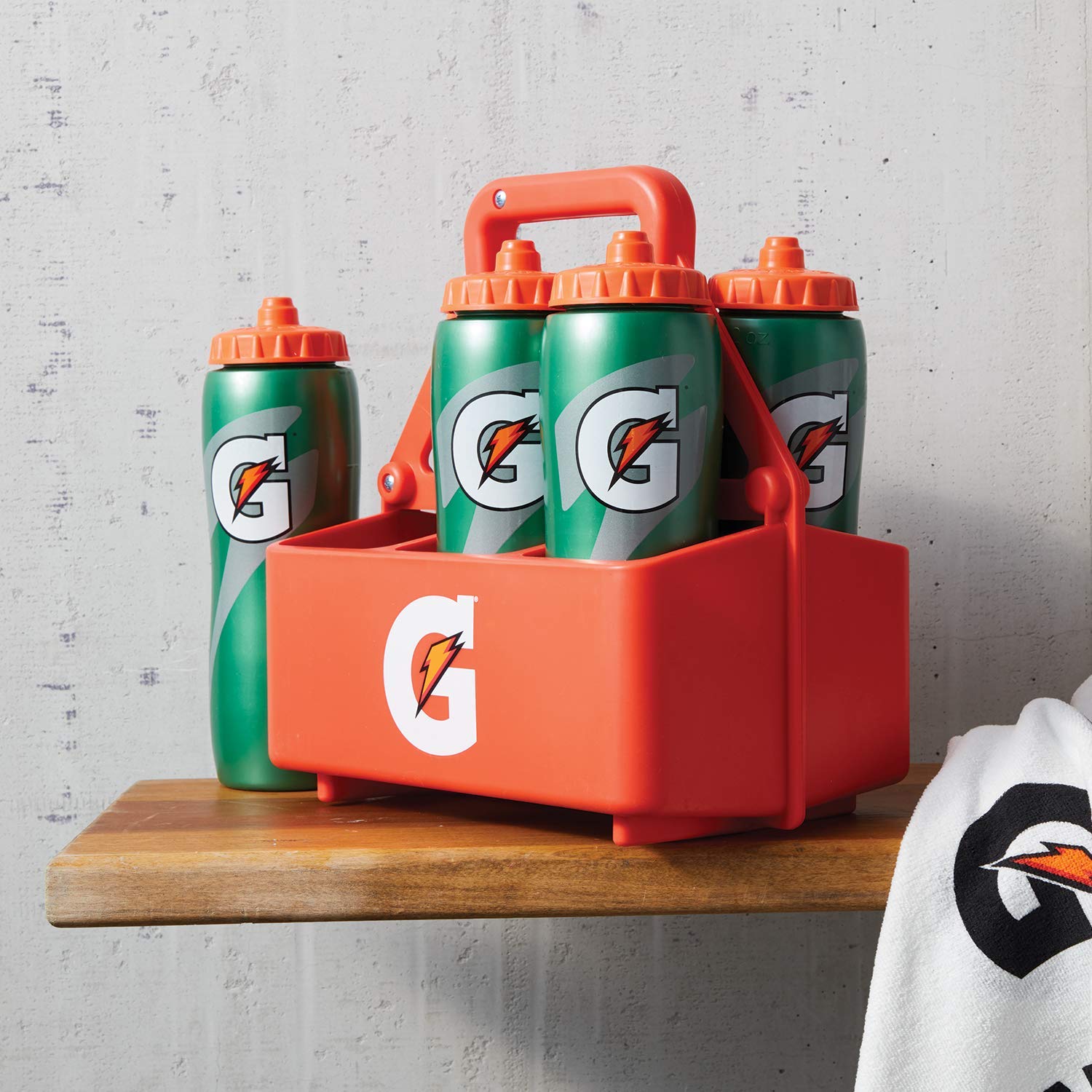 Gatorade 6Ct Squeeze Bottle Carrier, Team Equipment, Bottle Caddy, Bottle Holder, Bottles Not Included, Orange